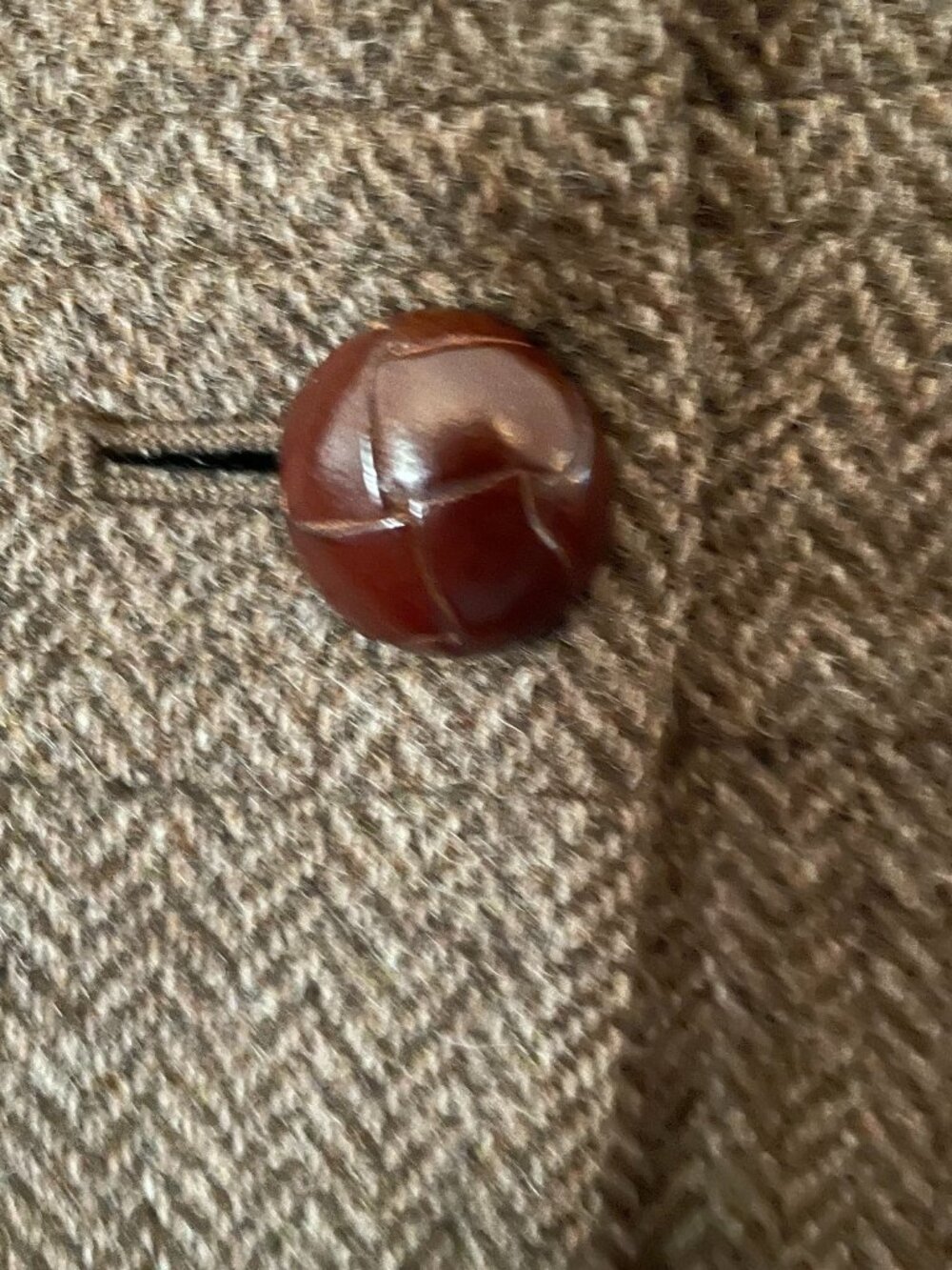 LL Bean women’s herringbone shetland wool blazer, color: brown  size: 8 reg - Picture 5 of 7